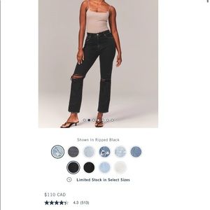 Abercrombie Curve Love High Rise Ankle Straight Jeans